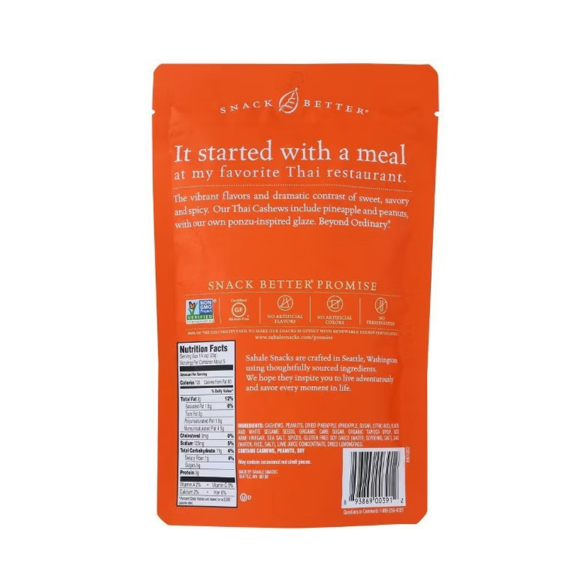 Sahale Snacks Thai Cashews Glazed Mix 4oz