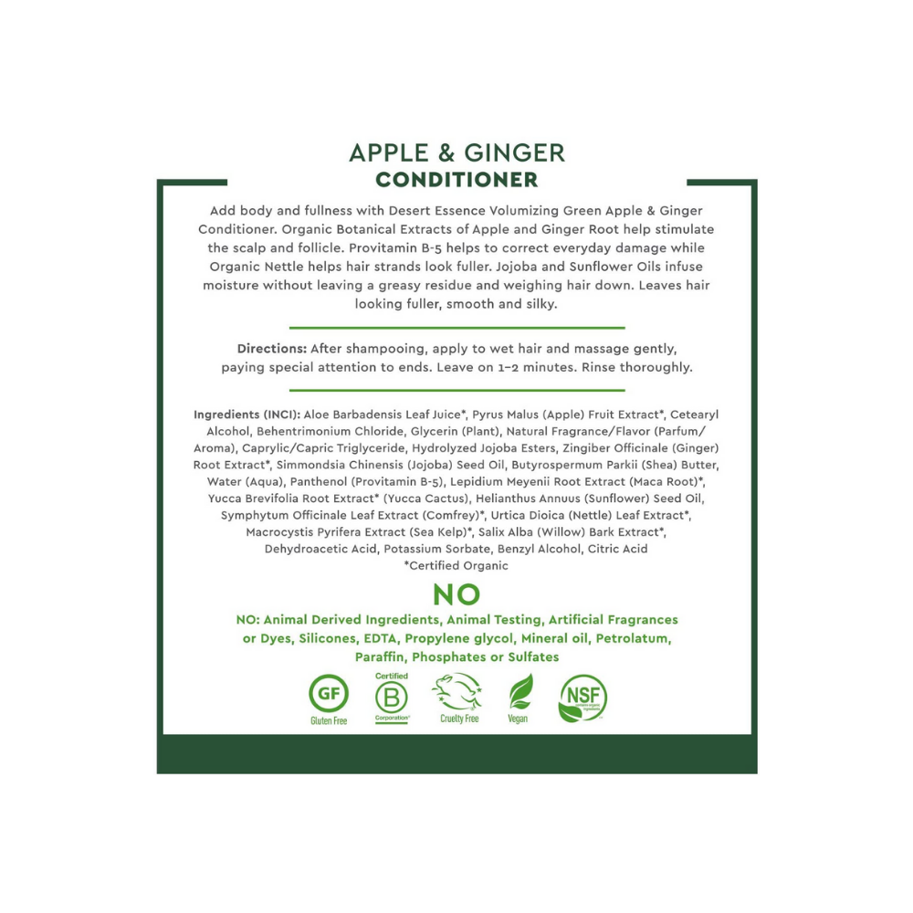 Desert Essence Conditioner Thick Green Apple Ginger