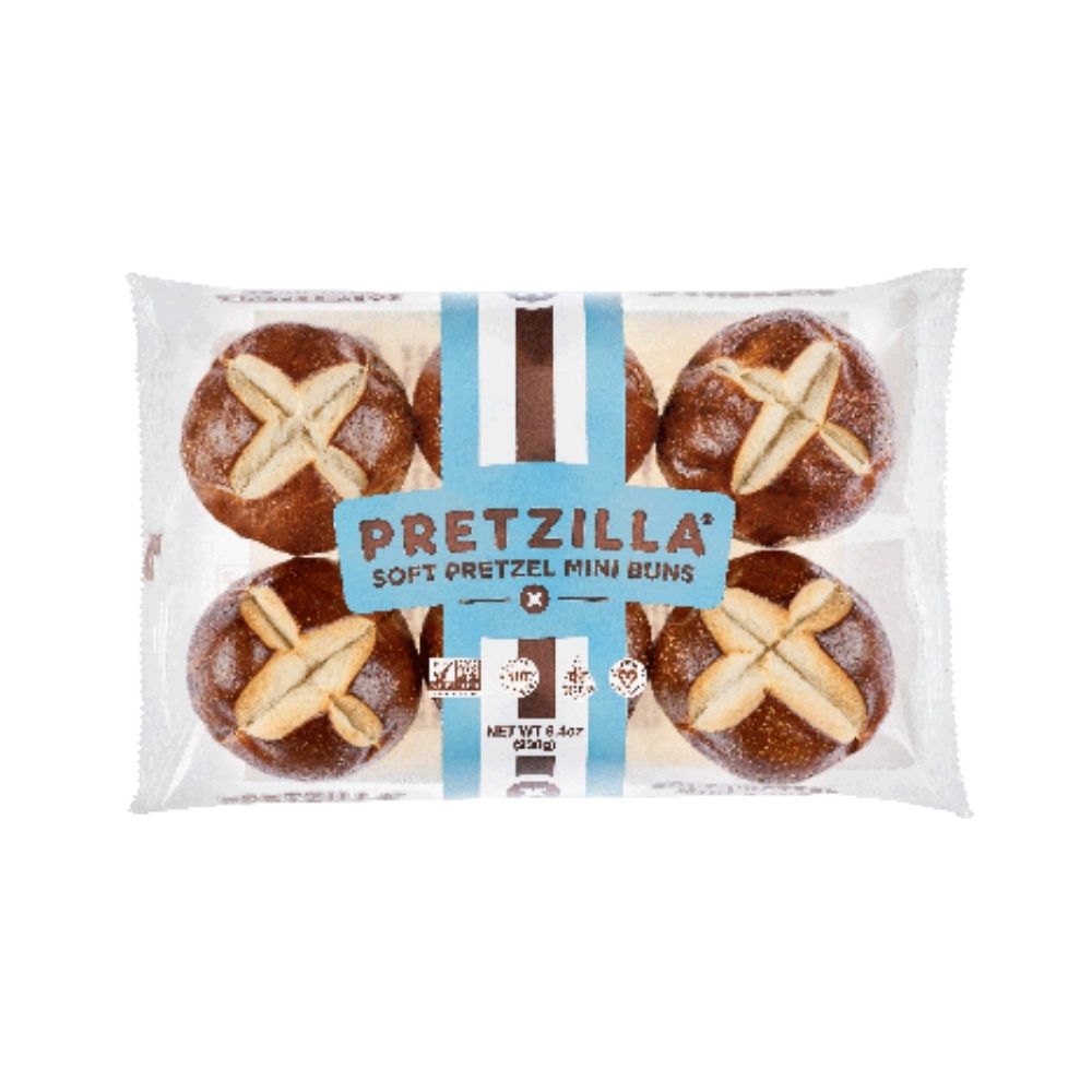 Pretzilla Bread Buns Pretzel Burguer Mini 6c
