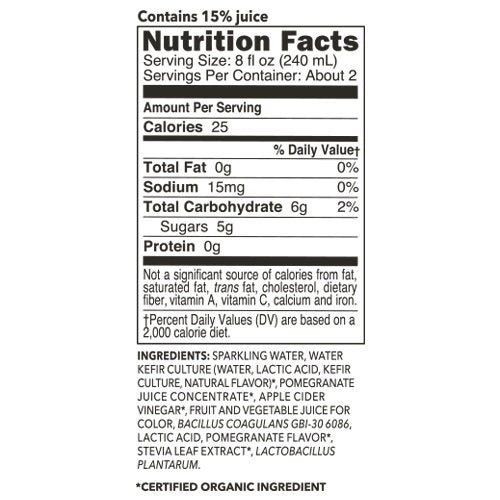 Kevita Kefir Water Pomegrane GF OG