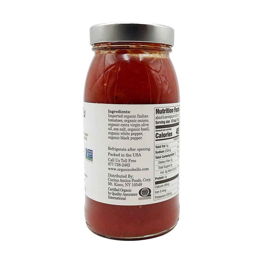 Orgánico Bello Pasta Sauce Basil OG 25oz