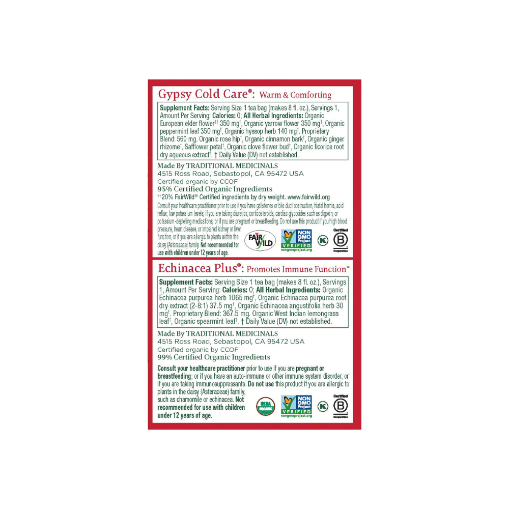 Traditional Medicinal Tea Cold Season Sampler 16c