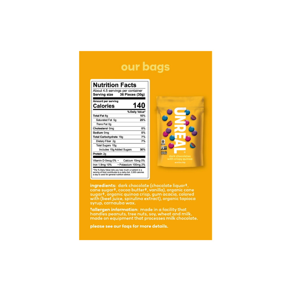 Unreal Chocolate Dark Quinoa Crisp GF 5oz