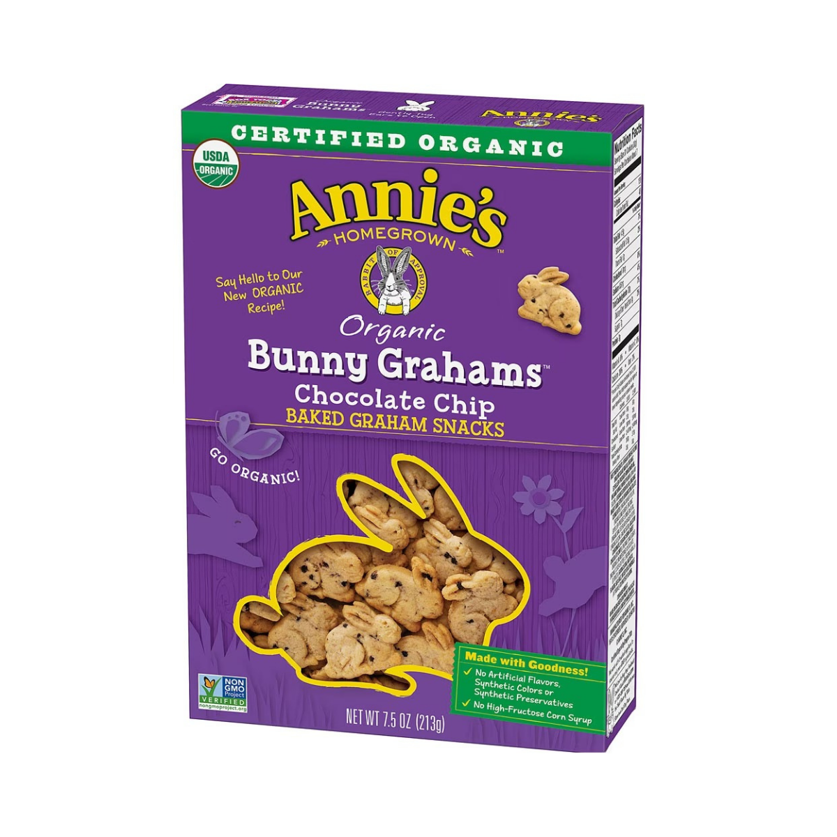 Annie's Homegrown Bunny Grahams Baked Snacks Chocolate Chip 7.5 oz