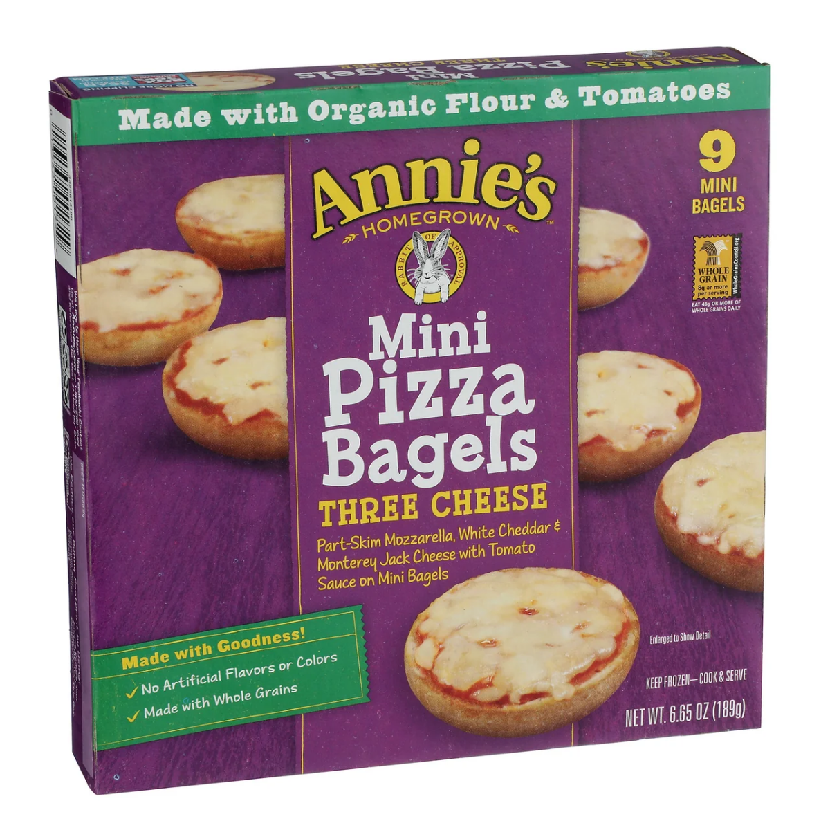 Annies Homegrown Pizza Bagels Three Cheese Mini 6.65oz