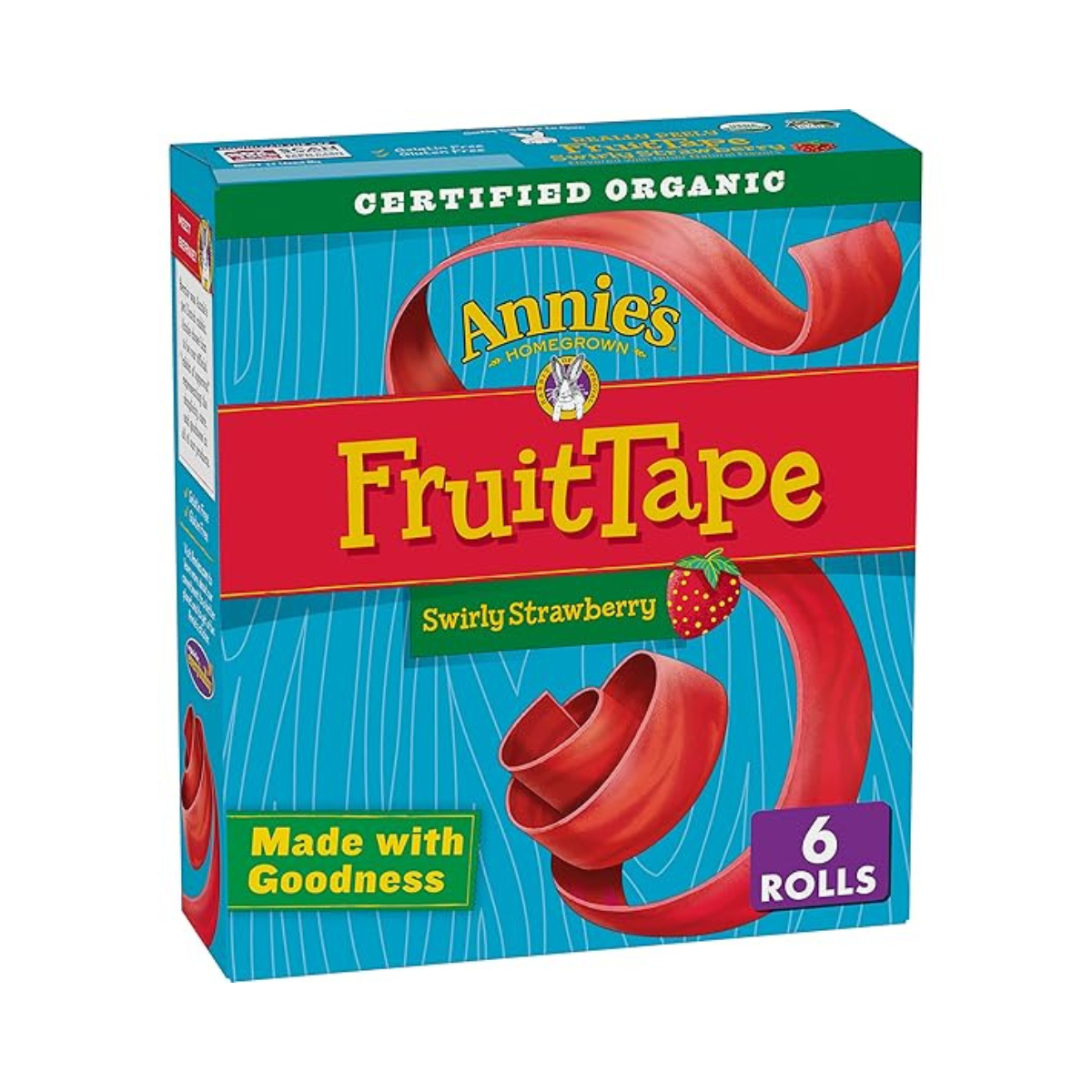 Annie's Organic Fruit Tape, Swirly Strawberry 6 rolls