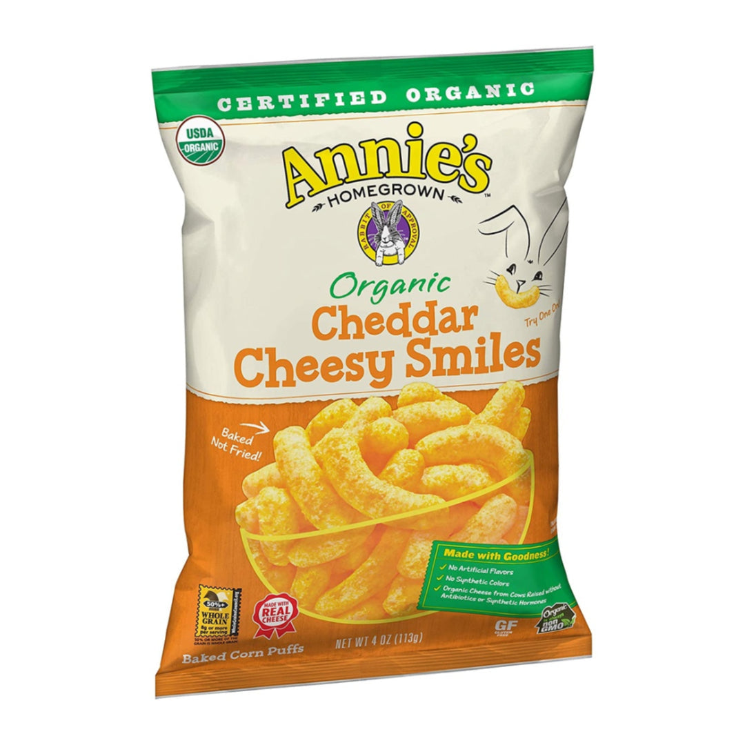 Annie's Organic Cheddar Cheesy Smile Puffs 4oz