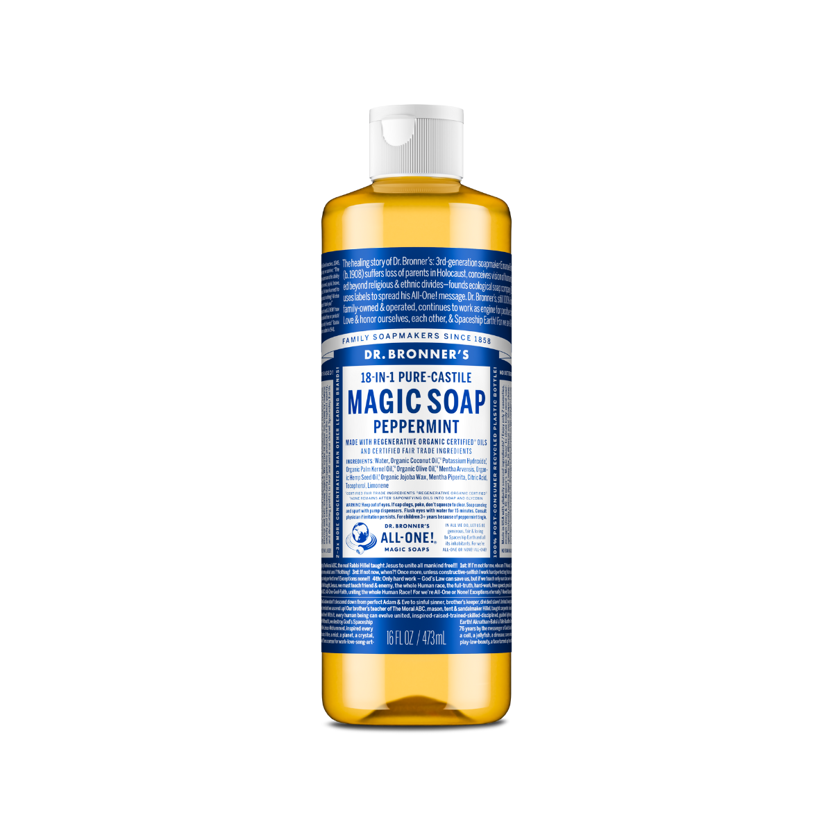 Dr. Bronner's Peppermint Liquid Soap 16oz