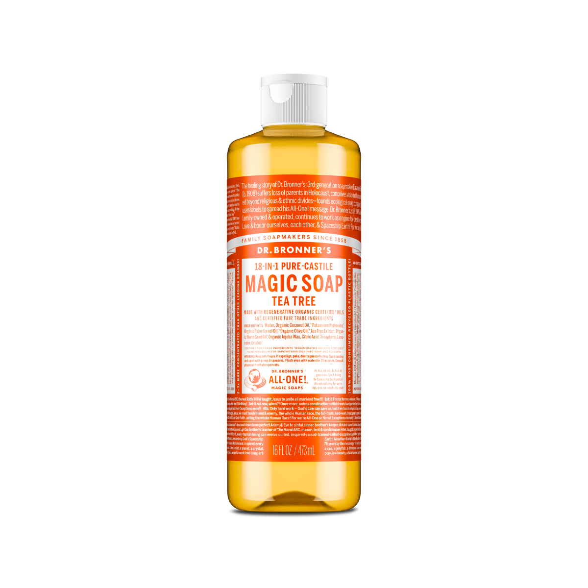 Dr. Bronner's Tea Tree Liquid Soap 16oz