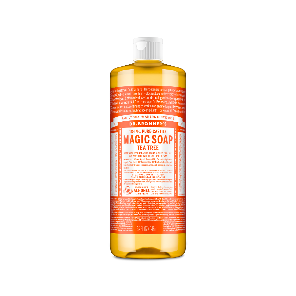 Dr. Bronner's Tea Tree Liquid Soap 32oz