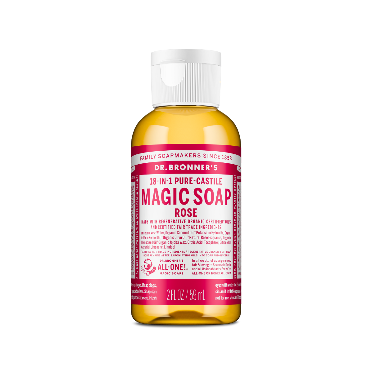 Dr. Bronner's Soap Rose Liquid 2oz