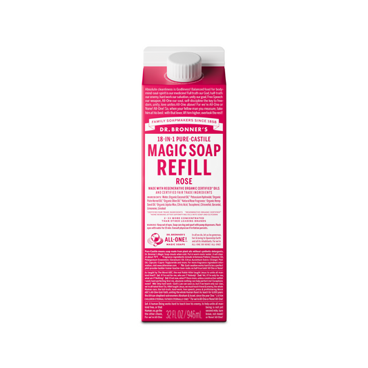 Dr. Bronner´s Pure castile liquid soap Rose refill carton 32oz