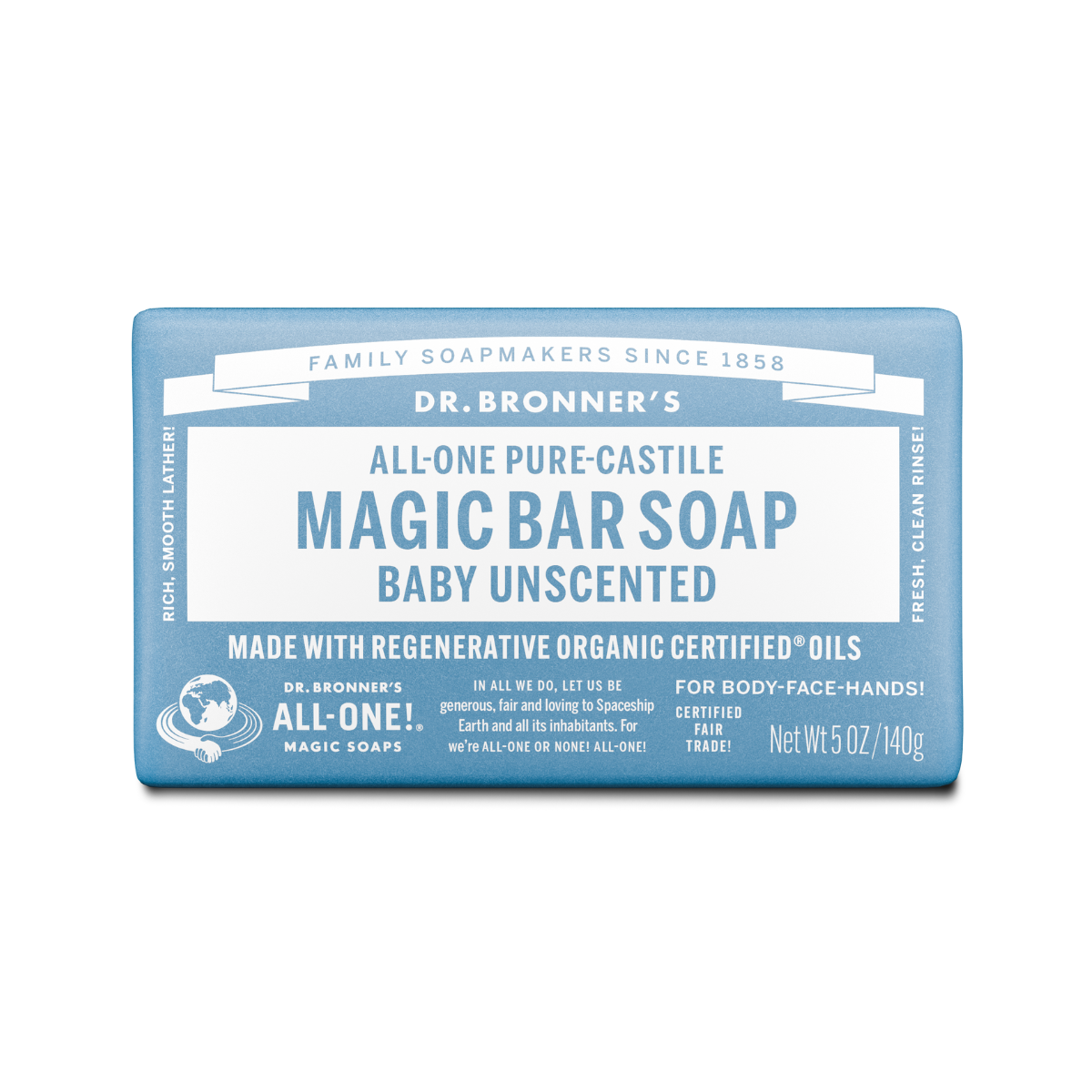 Dr. Bronner's Baby Unscented Pure Castile Bar Soap 5oz