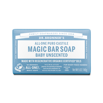 Dr. Bronner's Baby Unscented Pure Castile Bar Soap 5oz