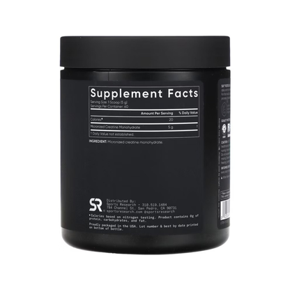 Sports Research Creatine Monohydrate Unflavored 10.58 oz
