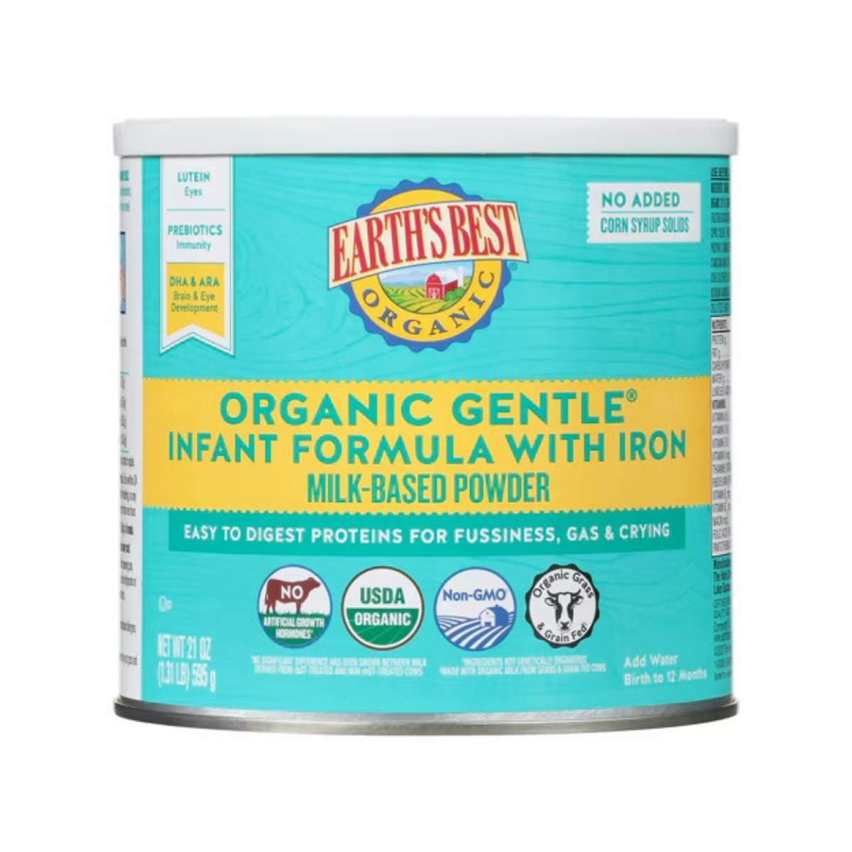Earth's Best Organic Gentle Infant Formula with Iron Milk 21oz