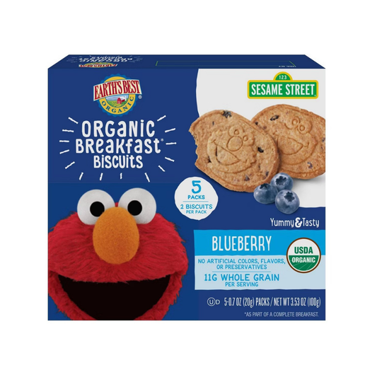 Earth's Best Organic Breakfast Biscuits Toddler Snack Blueberry 5c