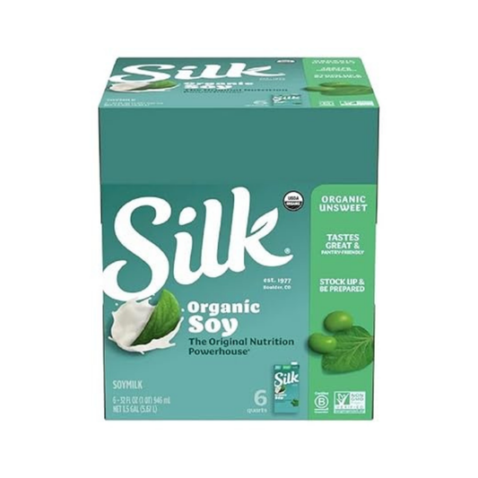 Silk Shelf-Stable Organic Soy Milk Unsweetened 6c