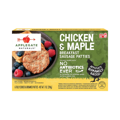 Applegate Naturals Chicken & Maple Frozen Sausage Patties 7oz