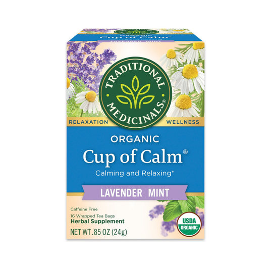 Traditional Medicinals Organic Cup Of Calm Lavender Mint Herbal Tea 16c