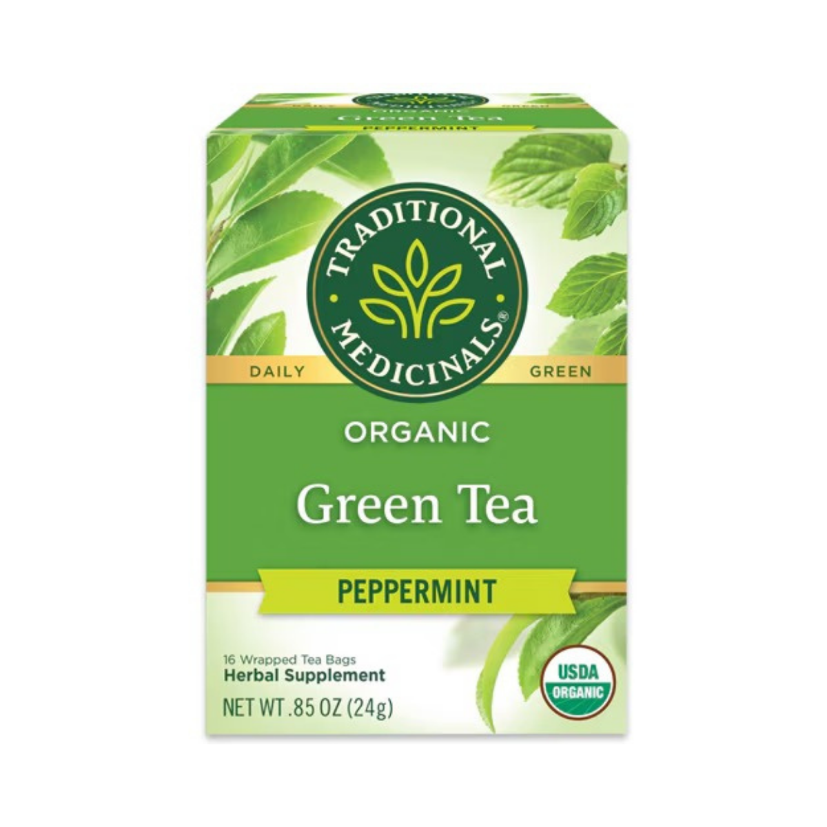 Traditional Medicinals Organic Green Tea Peppermint 16c