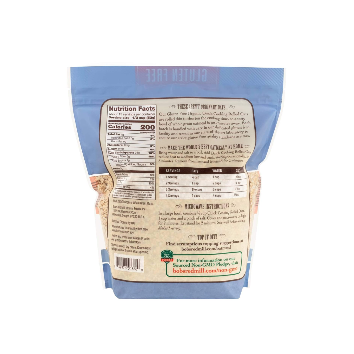 Bob's Red Mill Gluten Free Organic Quick Cooking Rolled Oats 28oz