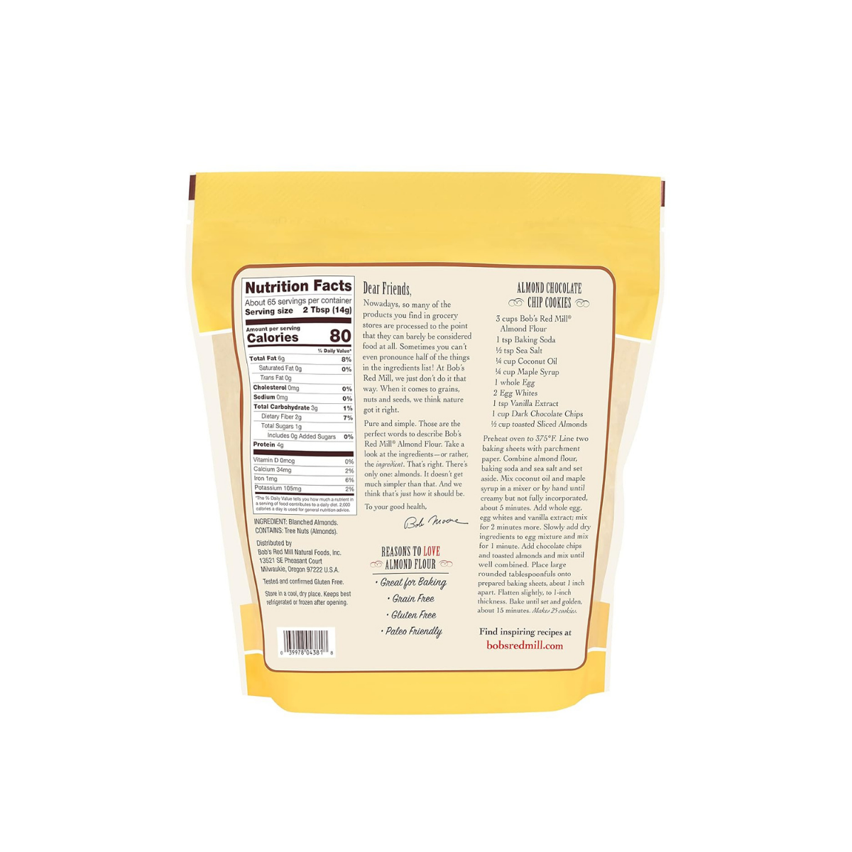 Bob's Red Mill Flour Almond Meal Blanched GF 32oz