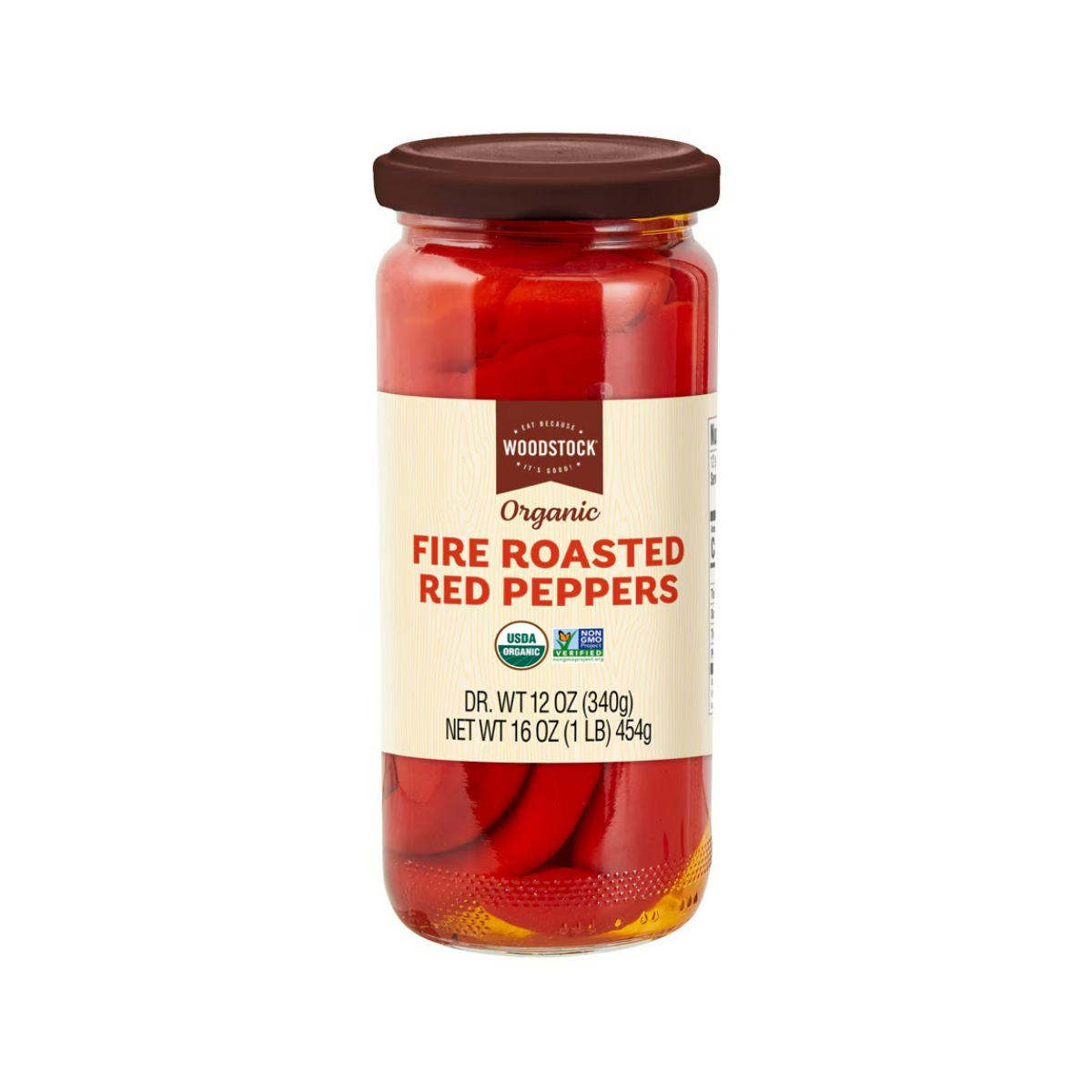 Woodstock Non-GMO Red Peppers Fire Roasted 16oz