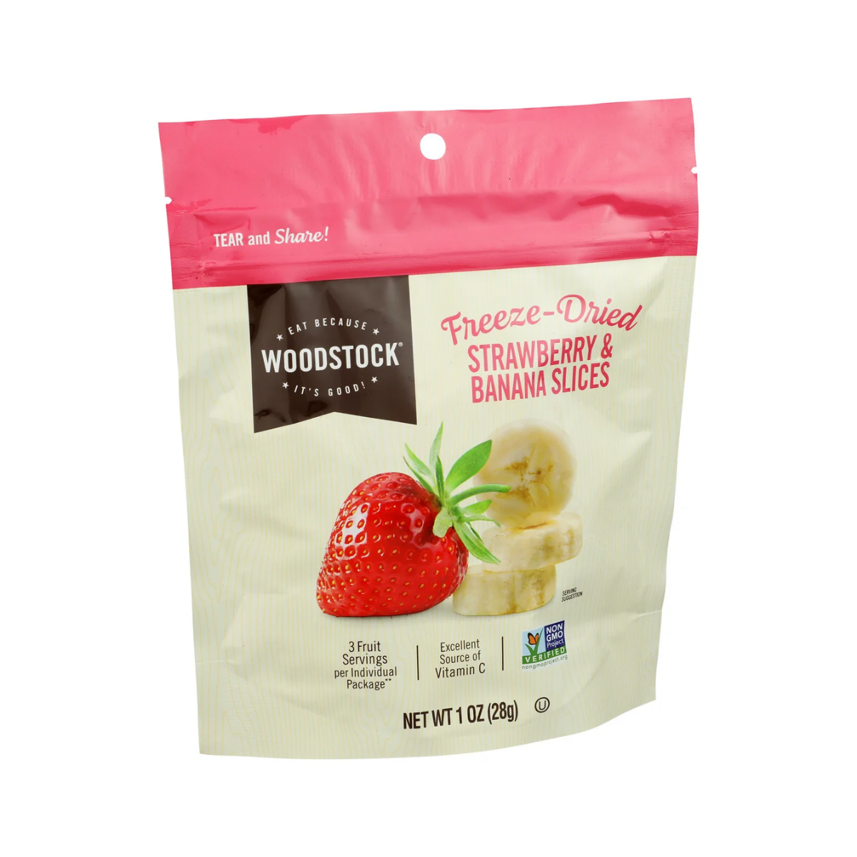 Woodstock Freeze Dried Strawberry & Banana Slices 1oz