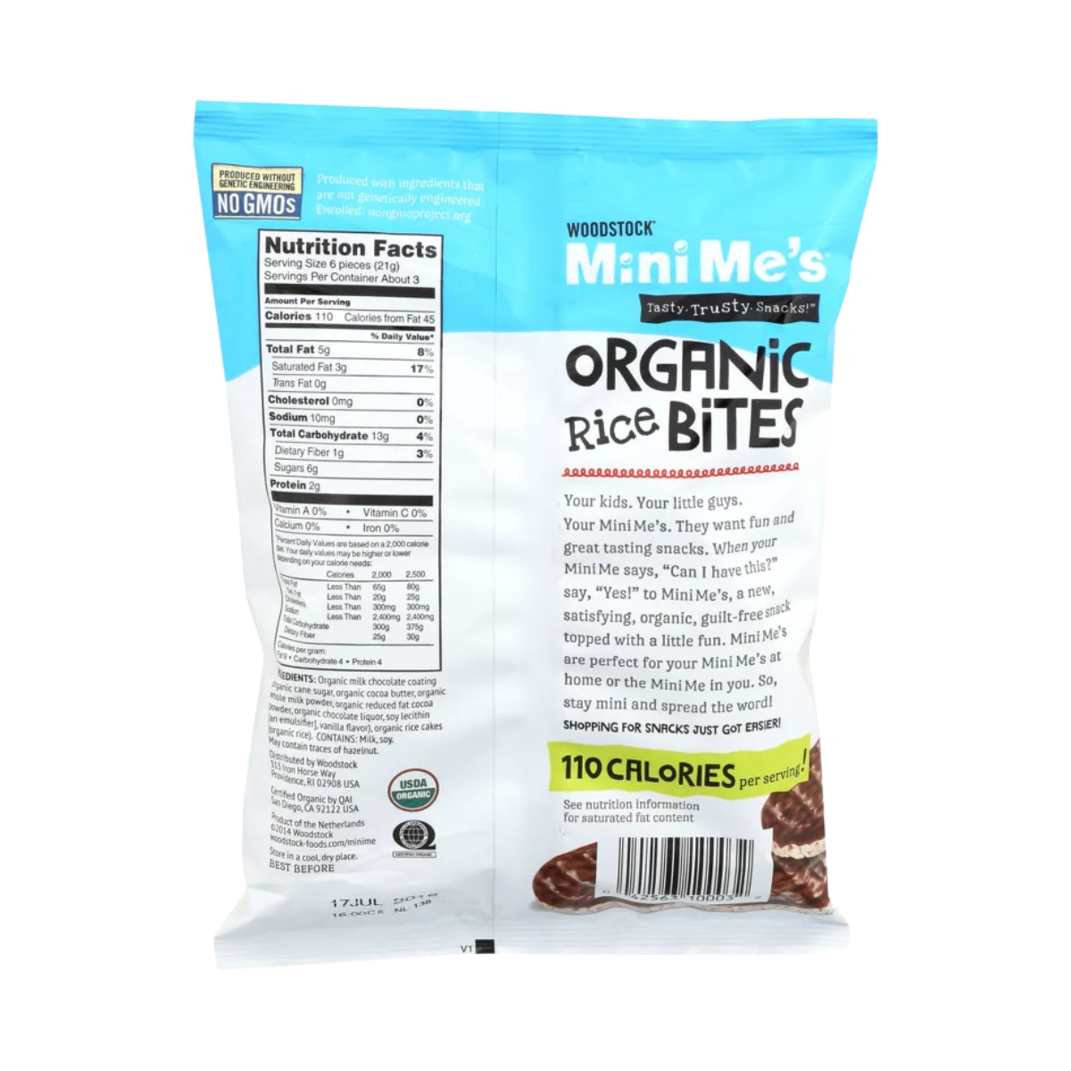 Woodstock MiniMe's Organic Milk Chocolate Rice Bites