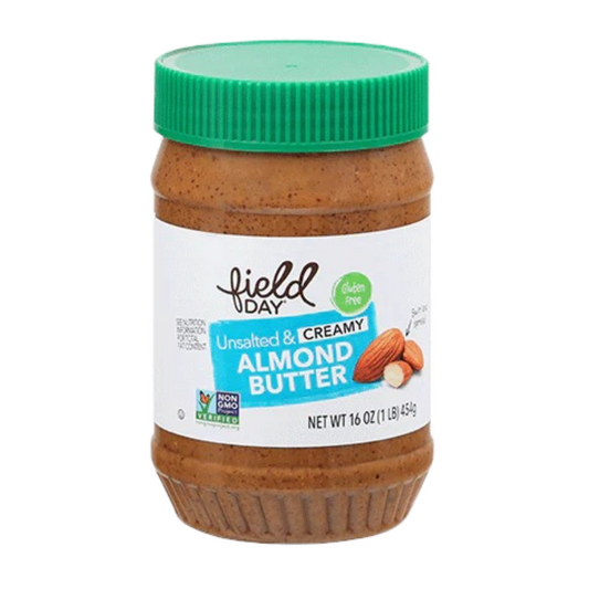 Field Day Non-Gmo Unsalted and Creamy Almond Butter 16oz