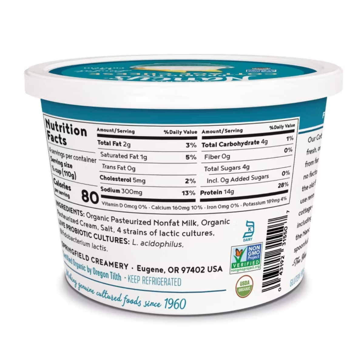 Nancy's Organic Low fat Curds Cottage Cheese 16oz