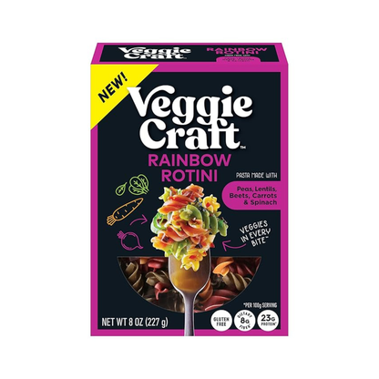 Veggiecraft Farms Rainbow Rotini Pasta Lentil Protein Pasta 8oz