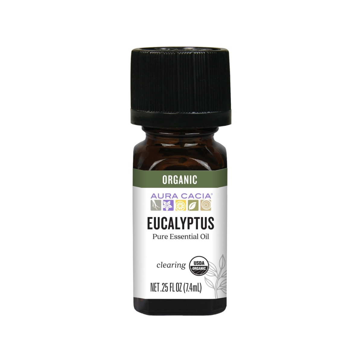 Aura Cacia Organic Pure Aromatherapy Oil Eucalyptus 0.25 fl.oz