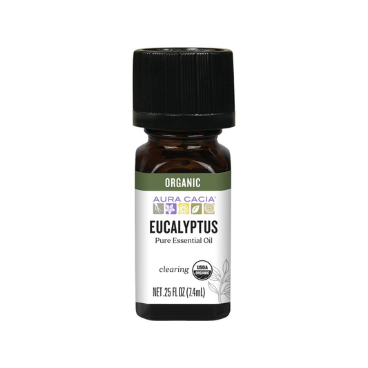 Aura Cacia Organic Pure Aromatherapy Oil Eucalyptus 0.25 fl.oz