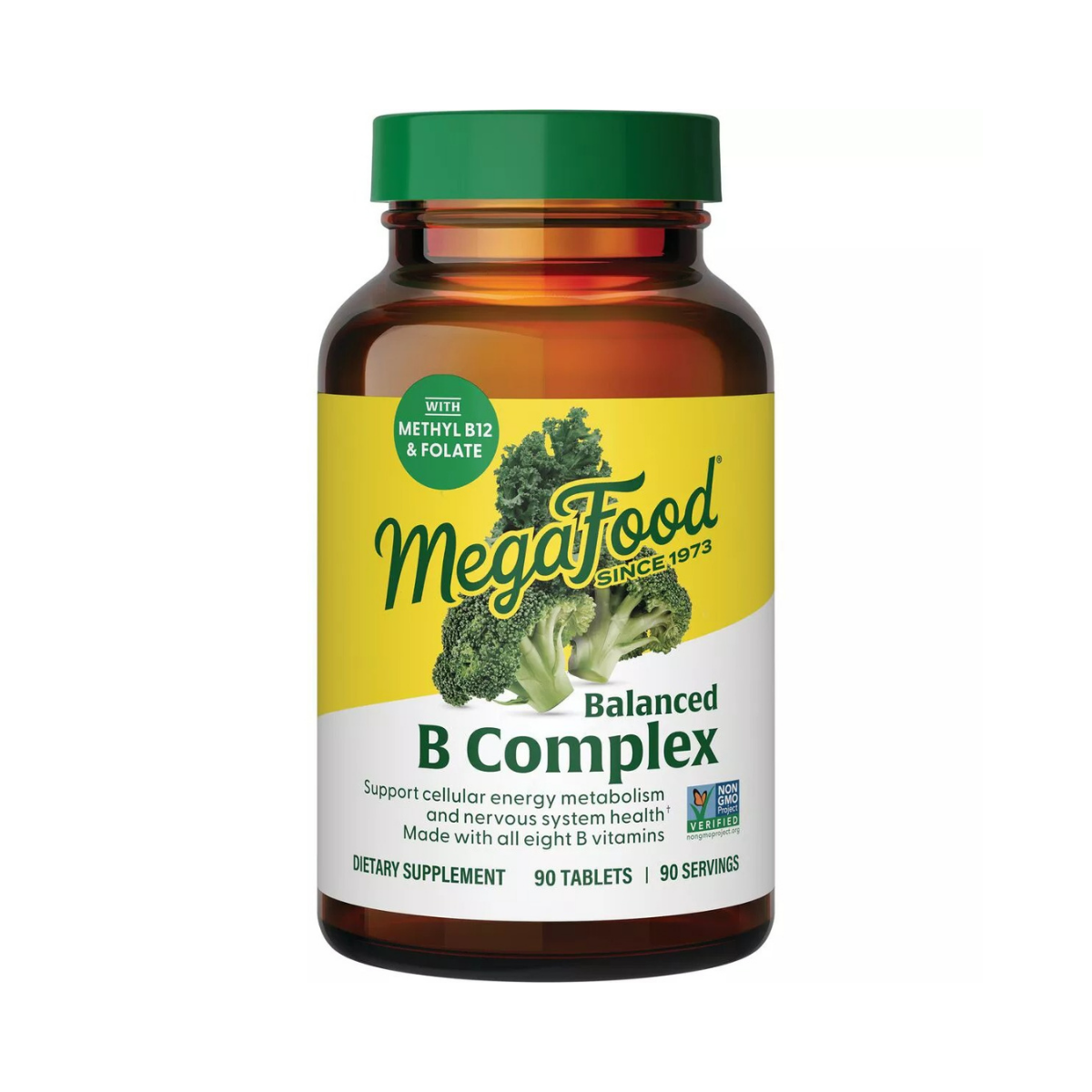 MegaFood Balanced B Complex Vitamins, Vitamin B6, Vitamin B12 & Biotin, Vegan 90c