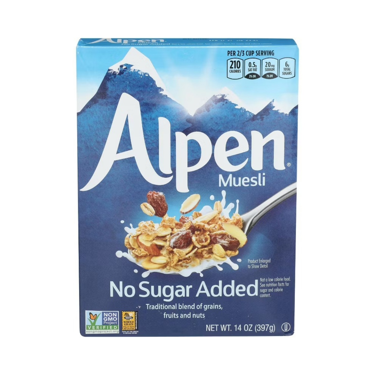 Alpen No Sugar Added Whole Grain Muesli Cereal 14 oz