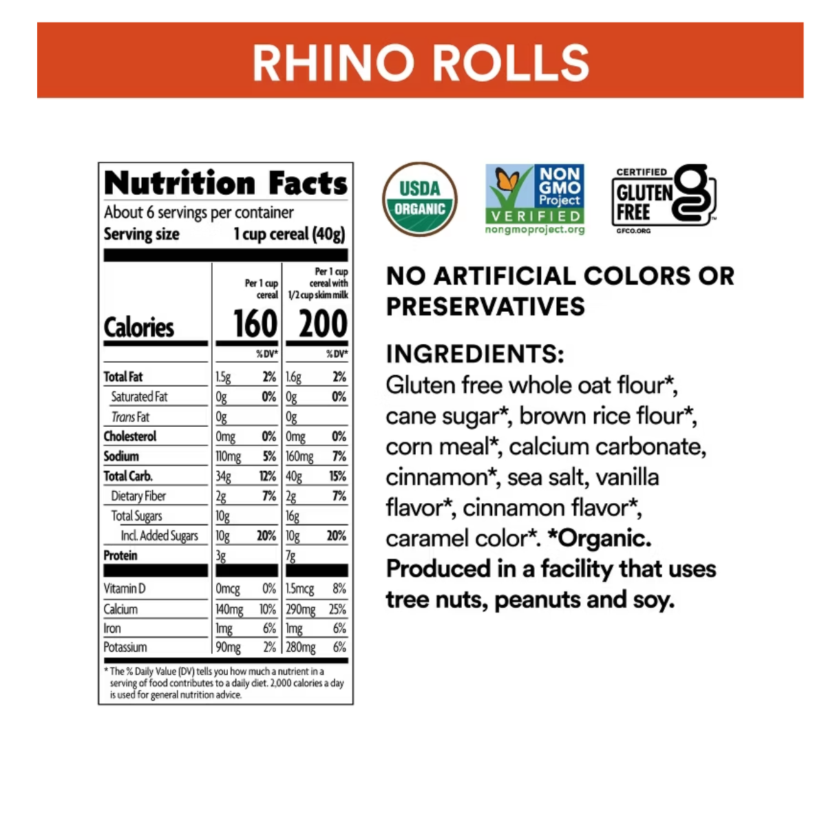 Nature's Path EnviroKidz Organic Rhino Rolls Cold Cereal 9.5oz