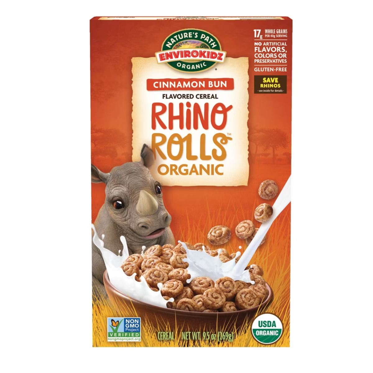 Nature's Path EnviroKidz Organic Rhino Rolls Cold Cereal 9.5oz