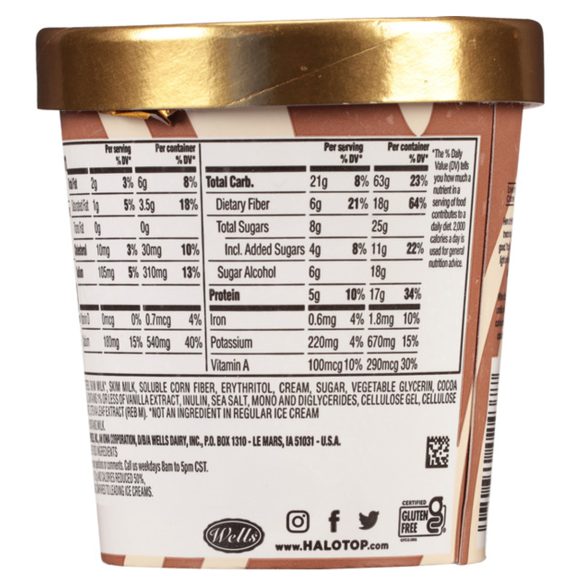 Halo Top Chocolate Vanilla Twist Light Ice Cream 16fl oz