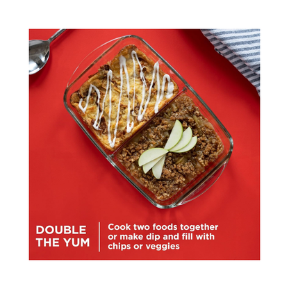 Pyrex 8"X12" Divided Glass Bakeware