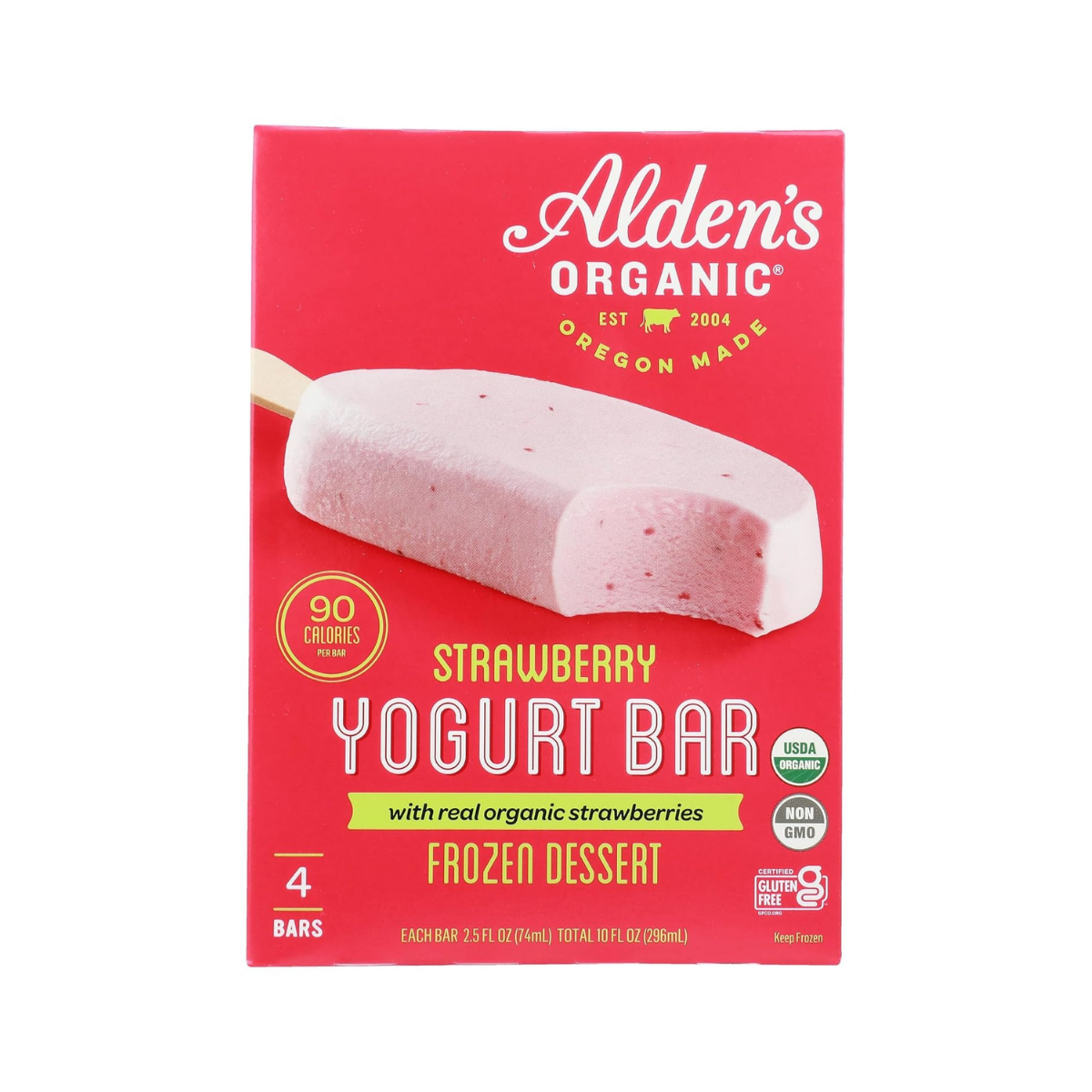 Alden's Organic Strawberry Yogurt Bars 4c