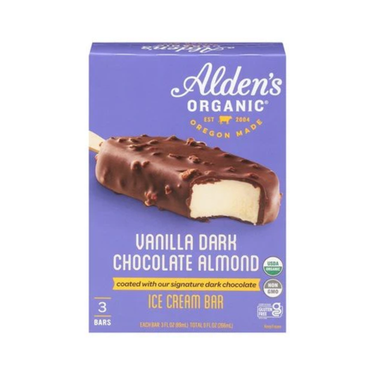 Alden's Organic Vanilla Dark Chocolate Almond Bars 3 c