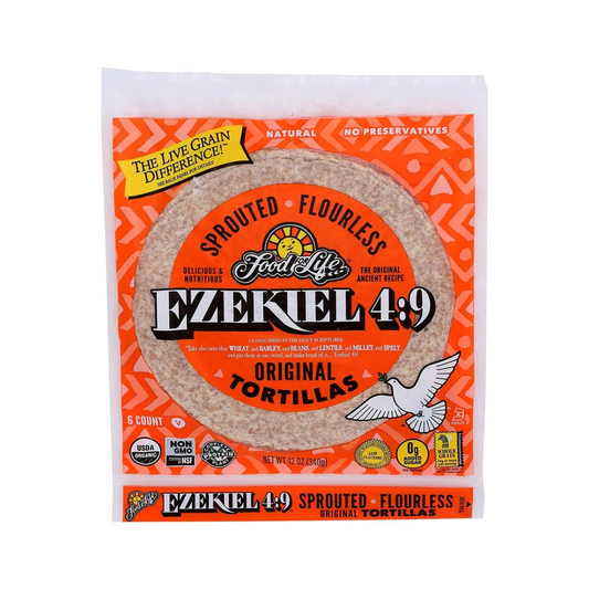 Food For Life Ezekiel 4:9 Sprouted Whole Grain Tortillas 10" 6c