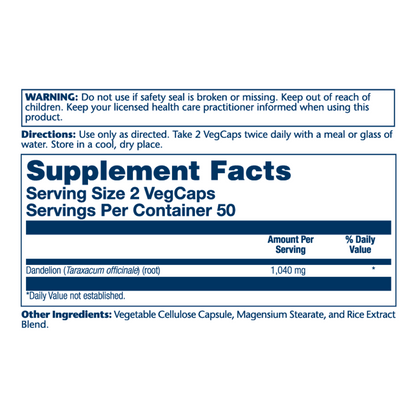 Solaray Dandelion Root 1040mg V