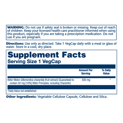 Solaray Bitter Melon Fruit Extract 10%, 500mg V