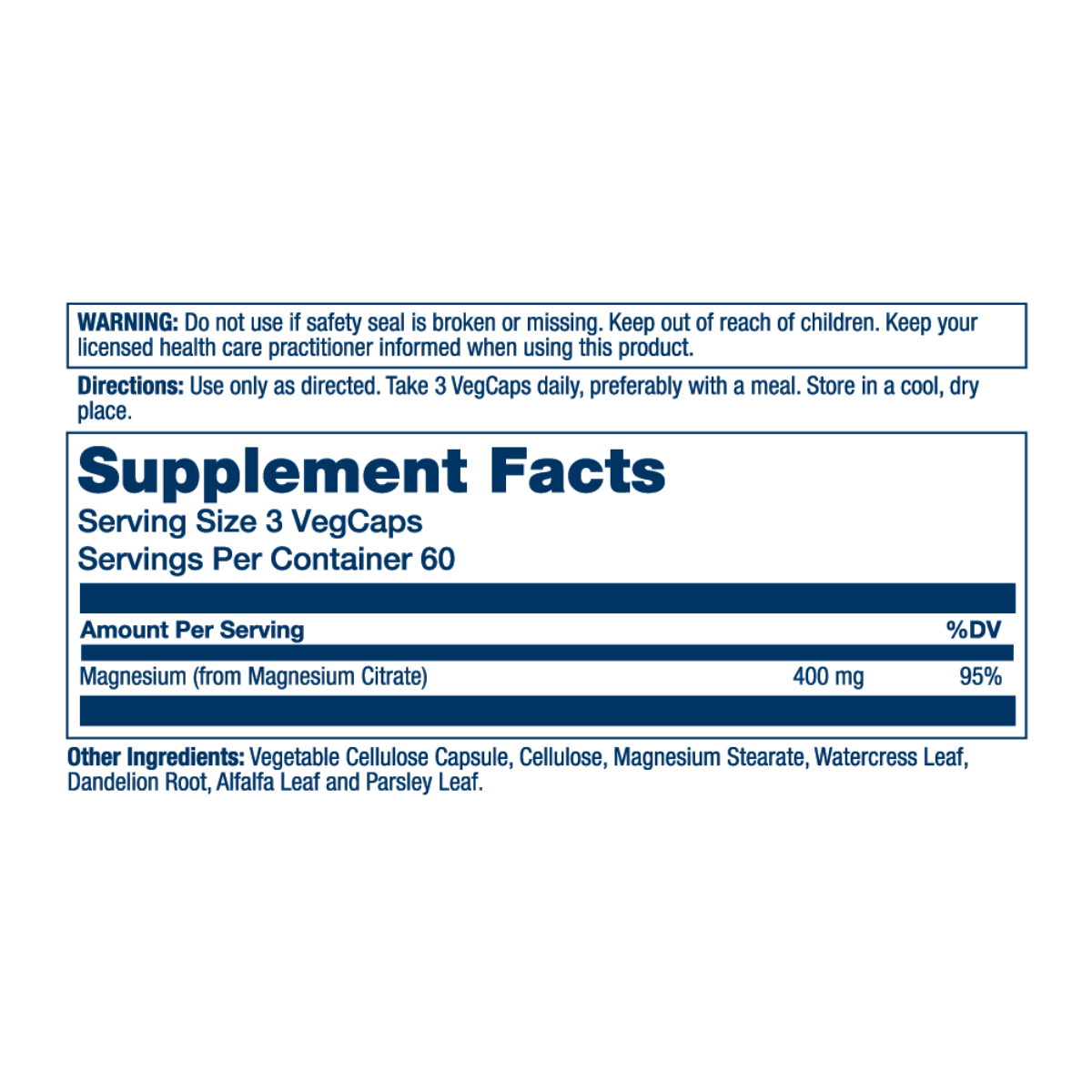 Solaray Magnesium Citrate 400mg V