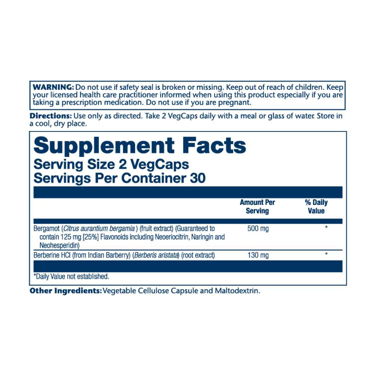 Solaray Bergamot Extract 500mg V