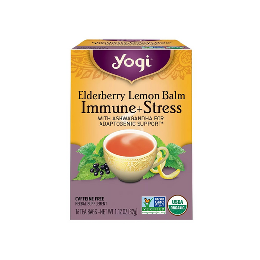 Yogi Tea Elderberry Lemon Balm Immune + Stress 16c