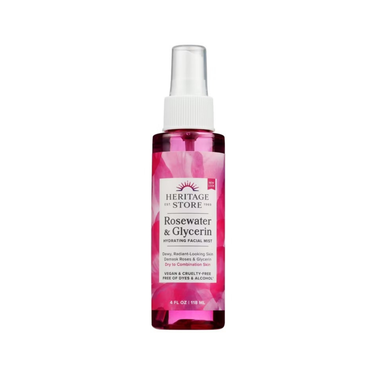 Heritage Store Rosewater and Glycerin Hydrating Facial Mist 4fl oz